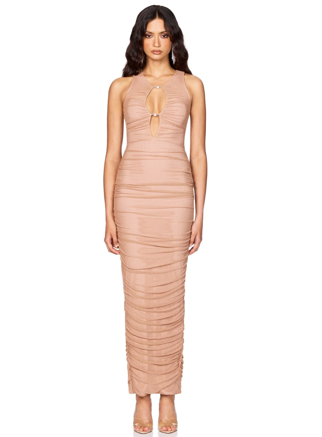 Crystal Halter Maxi  White Runway
