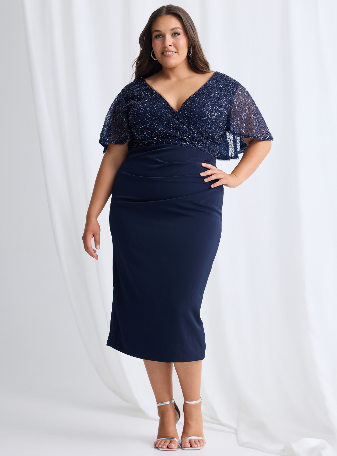 Joyce Beaded Midi – White Runway