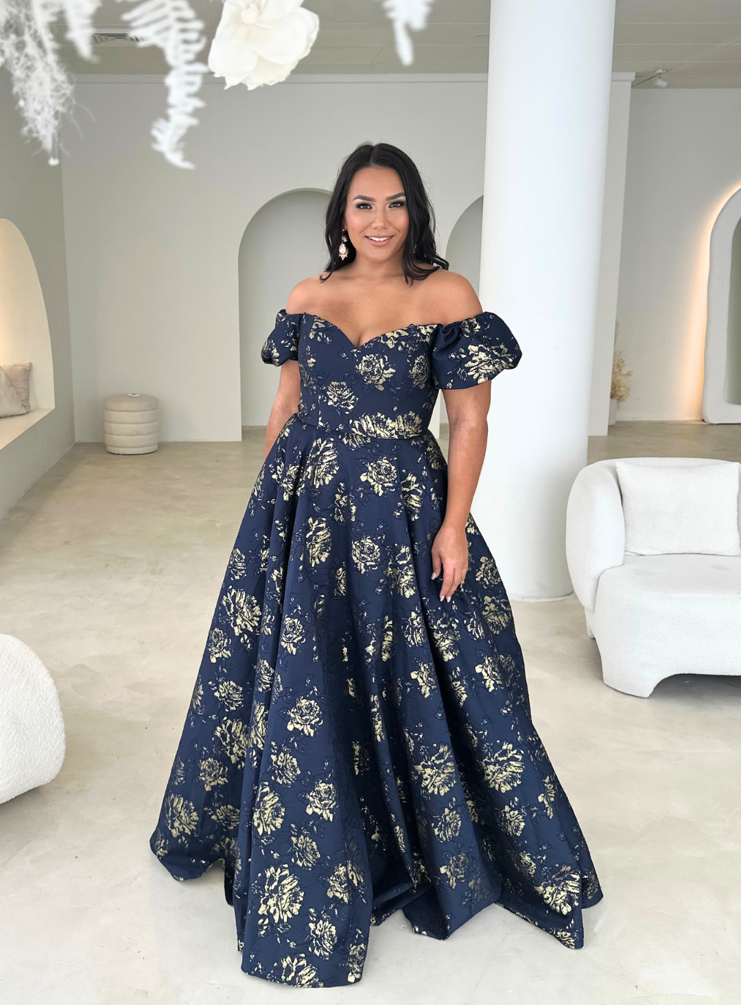 Gown off shoulder dress best sale