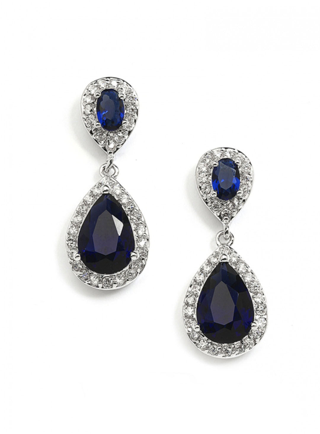 Mason Sapphire Teardrop Earrings – White Runway