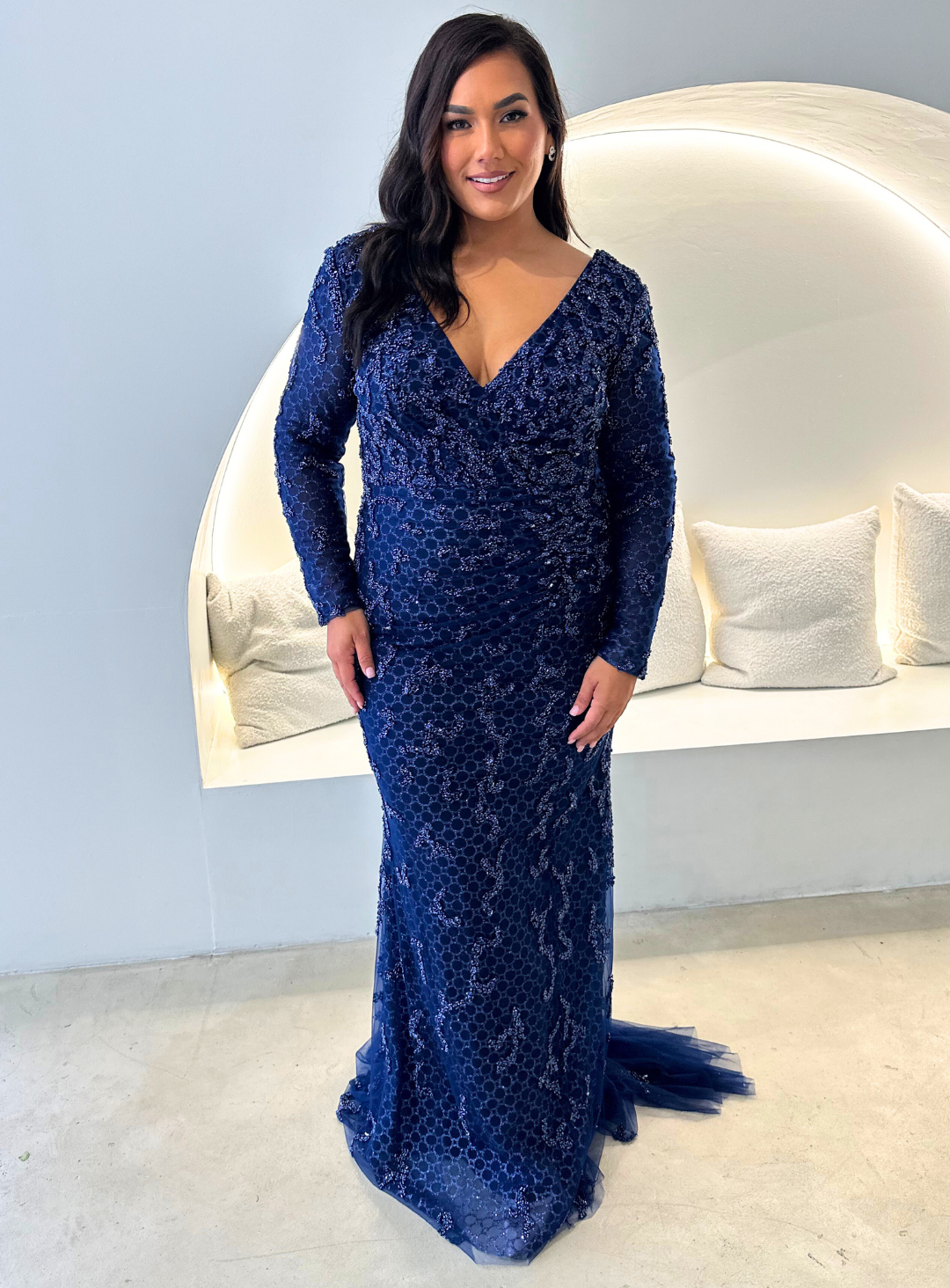 Navy Domenica Gown LUX006 by Nicoletta