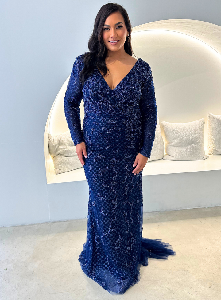 Navy Domenica Gown LUX006 by Nicoletta