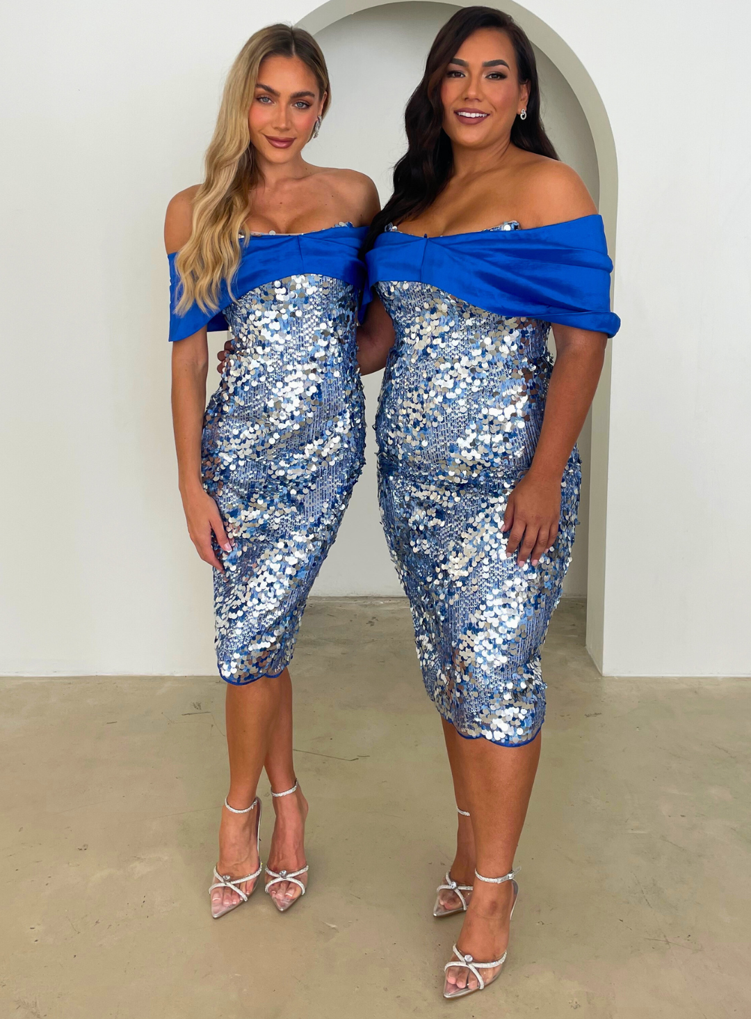 Cascada Off Shoulder Midi