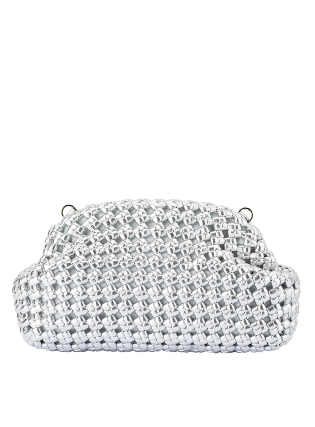 Silver Everly Hand Woven Clutch