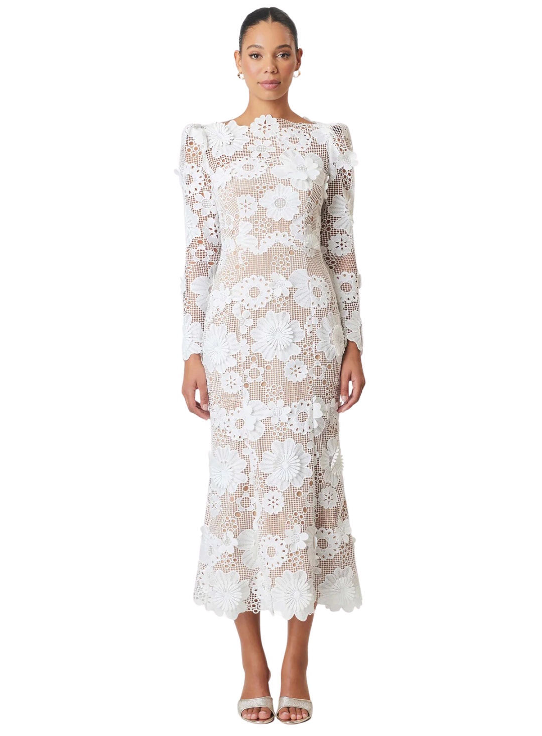 Autumn Long Sleeve Midi Dress by Elliatt – White Runway