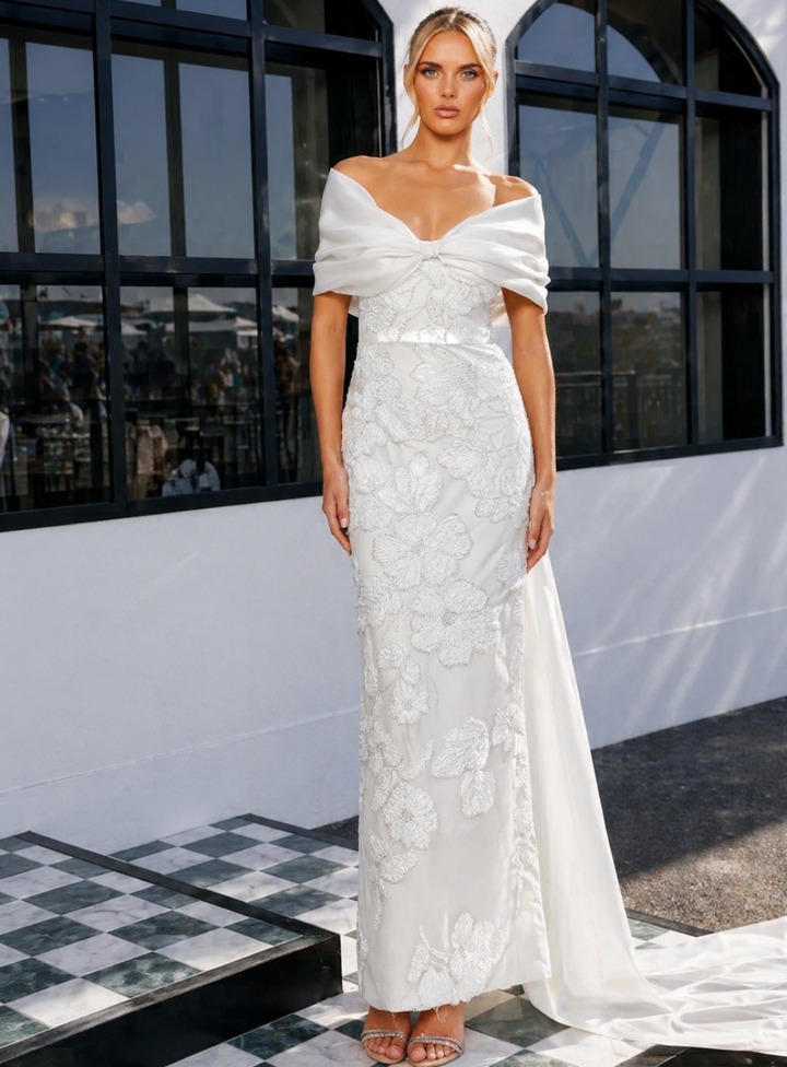 Ryleigh Off Shoulder Embellished Gown