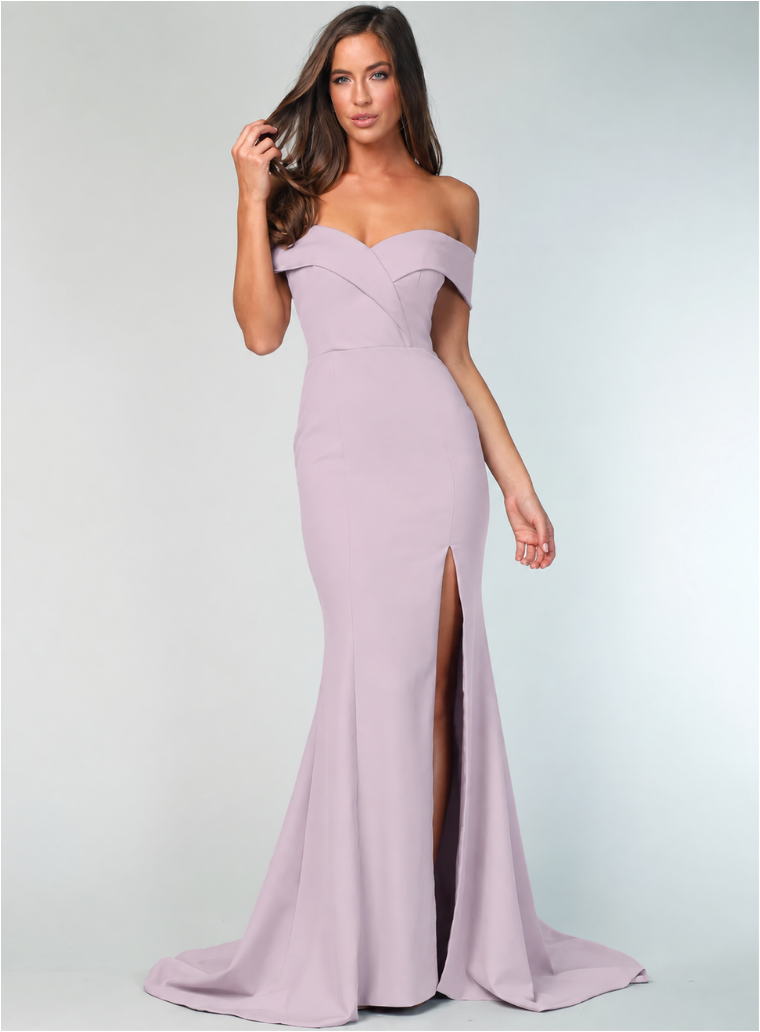 Mauve Gia Off Shoulder Gown