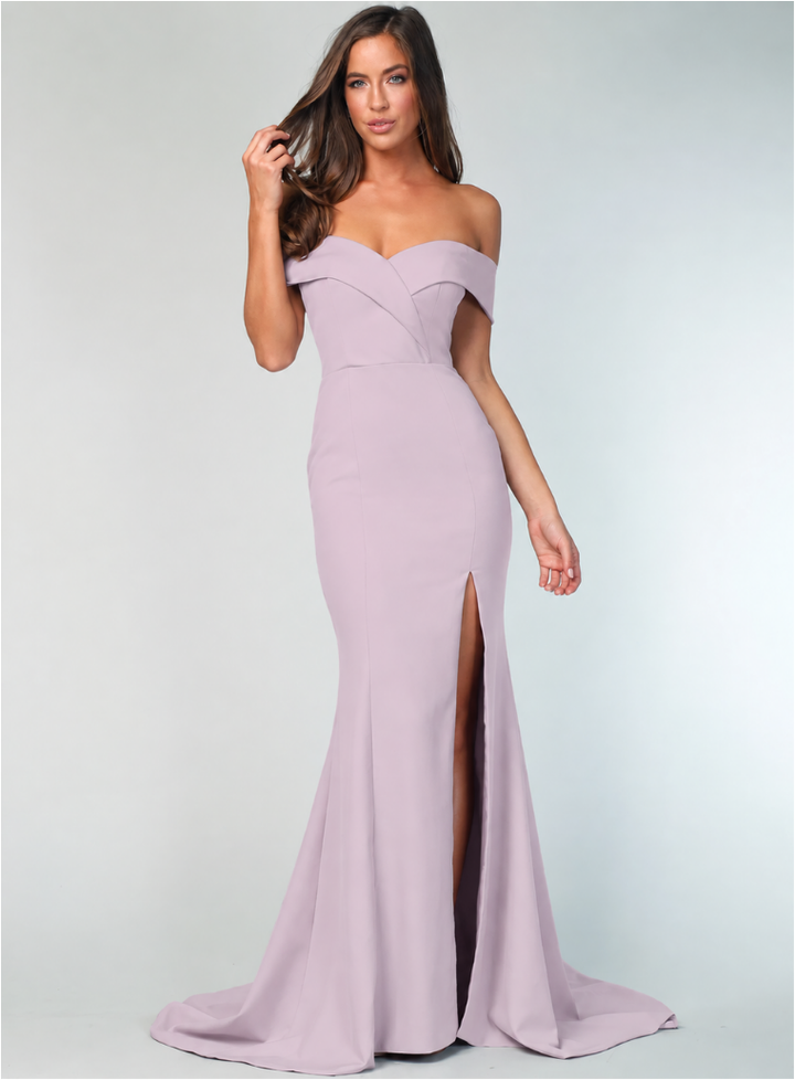 Mauve Gia Off Shoulder Gown