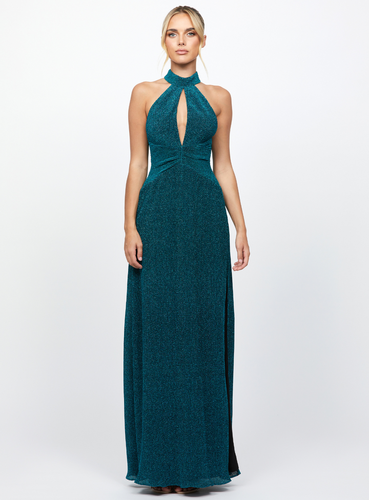 Claudelle Key Hole Halter Maxi