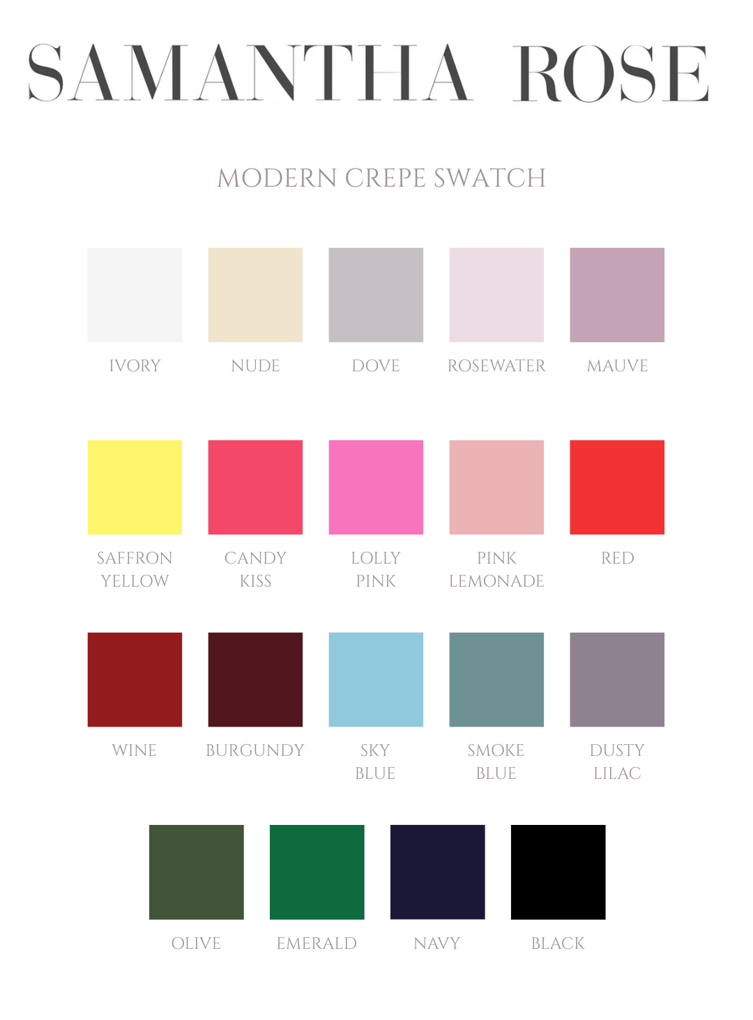 Samantha Rose Modern Crepe Swatch