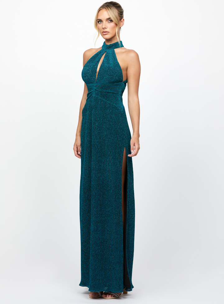 Claudelle Key Hole Halter Maxi