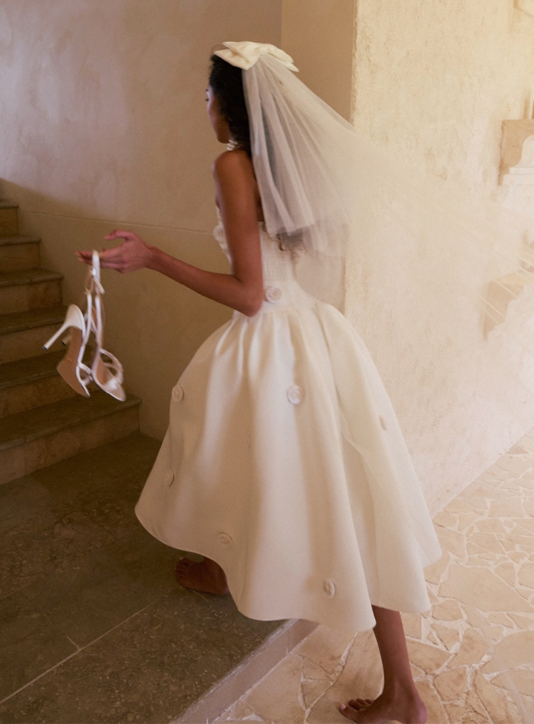 Ivory Anita Spot Halter Dress