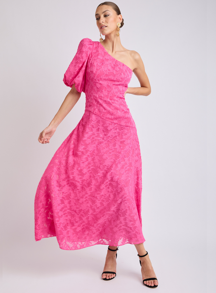 Stanley One Shoulder Puff Sleeve Dress