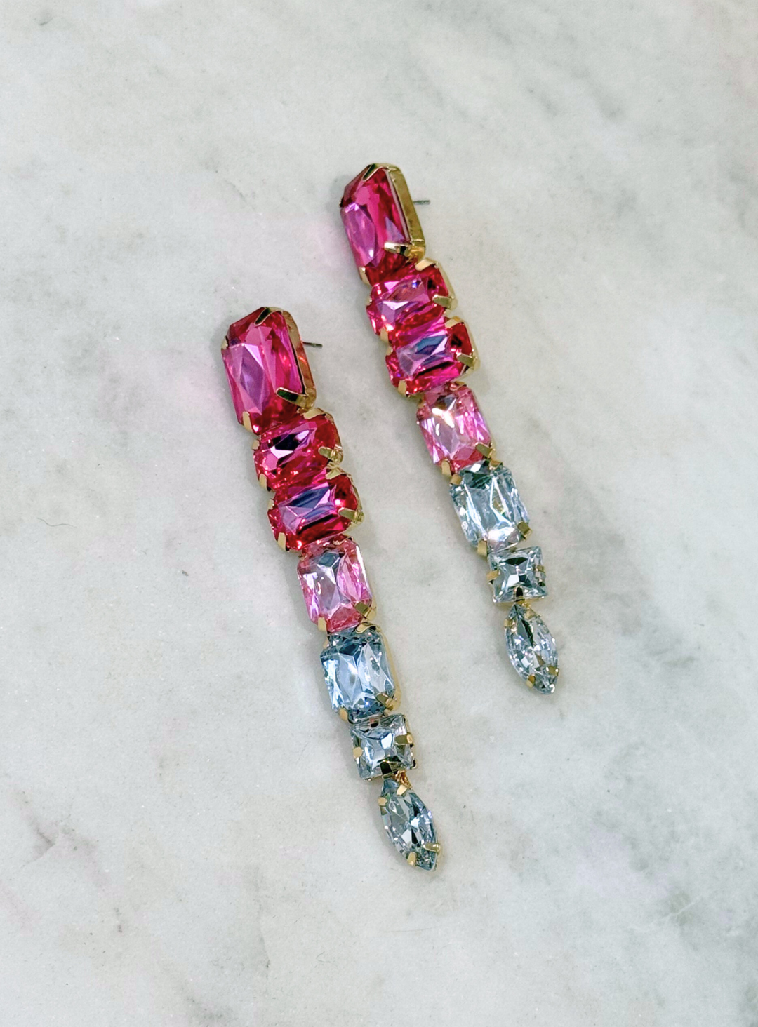Pink Iris Earrings