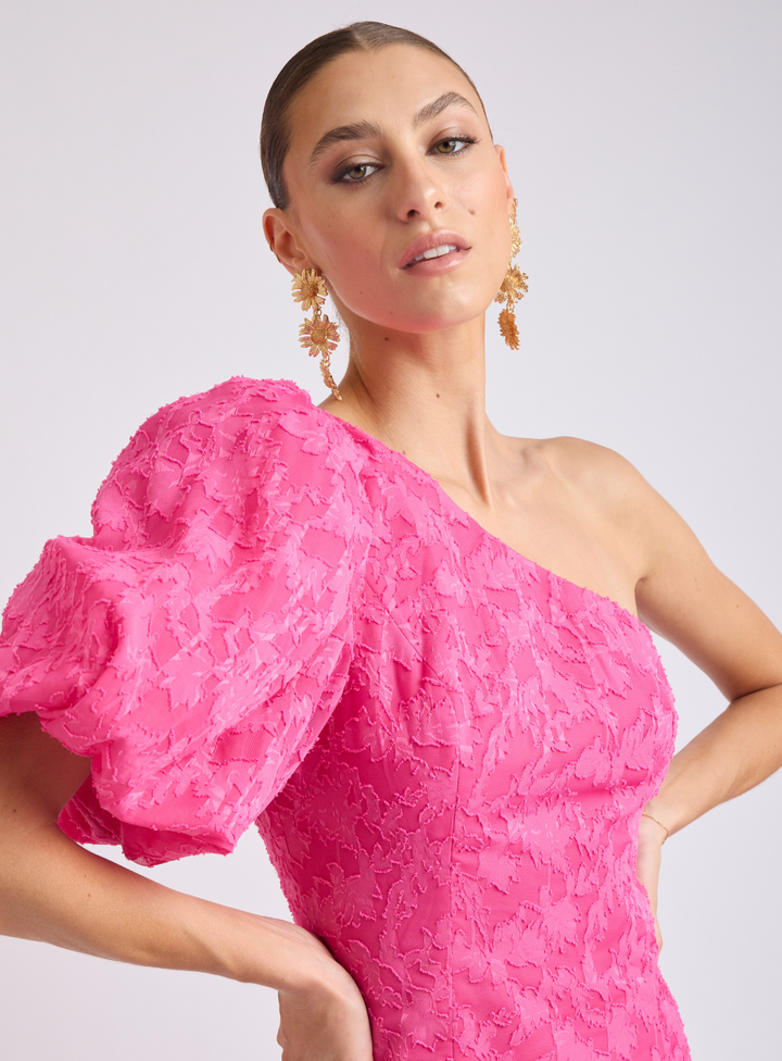 Stanley One Shoulder Puff Sleeve Dress