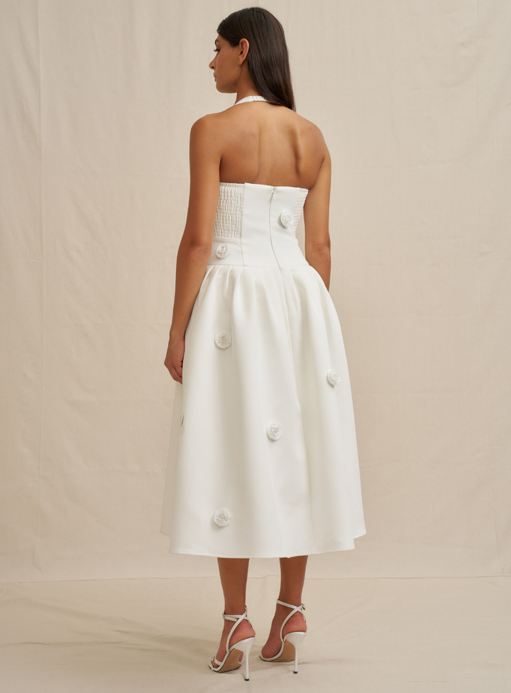 Ivory Anita Spot Halter Dress