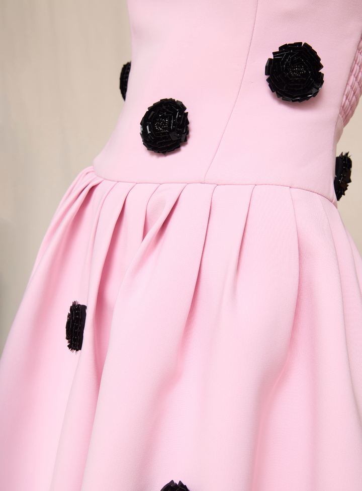 Pastel Pink Anita Spot Halter Dress