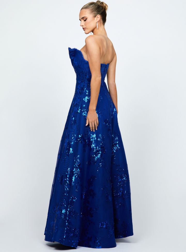 Kendra Ruffle Strapless Ball Gown