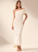 Exclusive Ivory Amyilya Off Shoulder Maxi