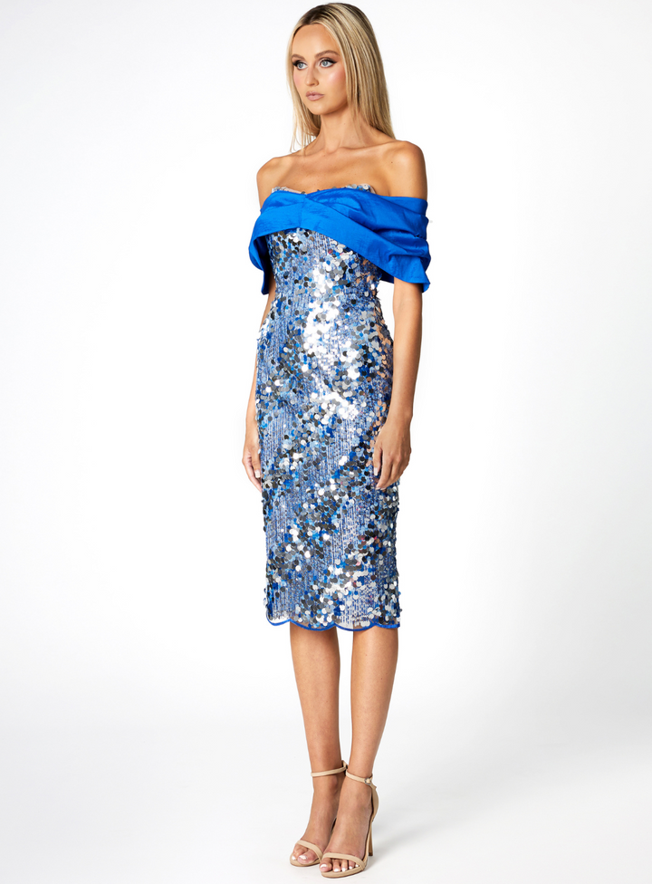 Cascada Off Shoulder Midi