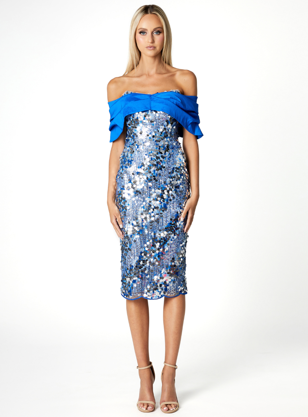 Cascada Off Shoulder Midi