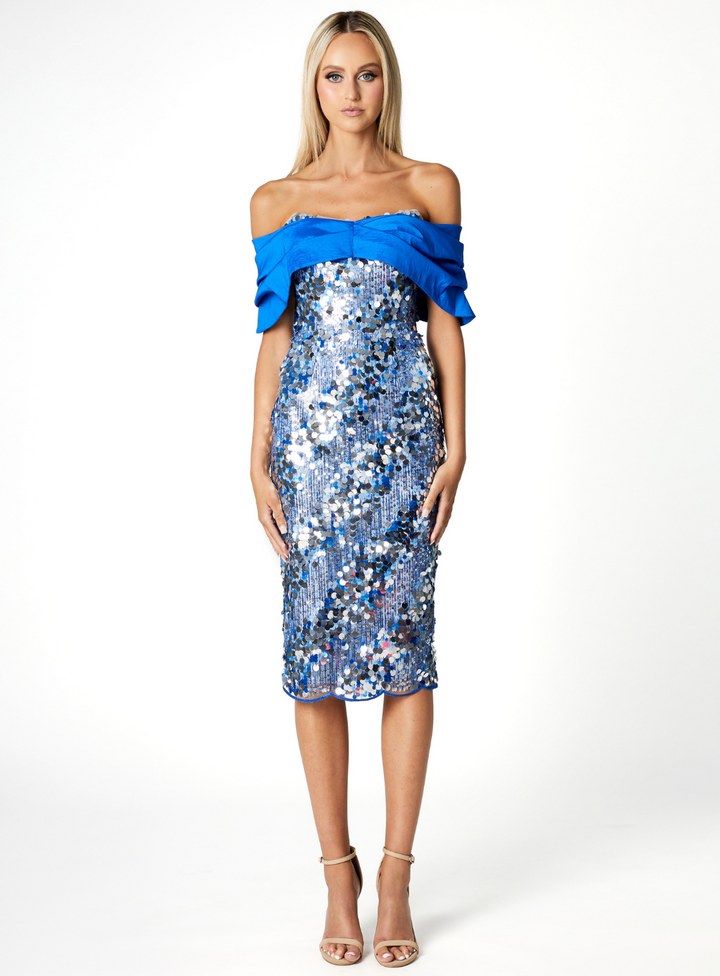 Cascada Off Shoulder Midi