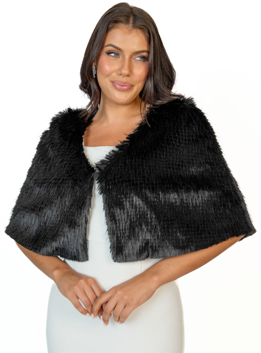 faux fur cape shawl
