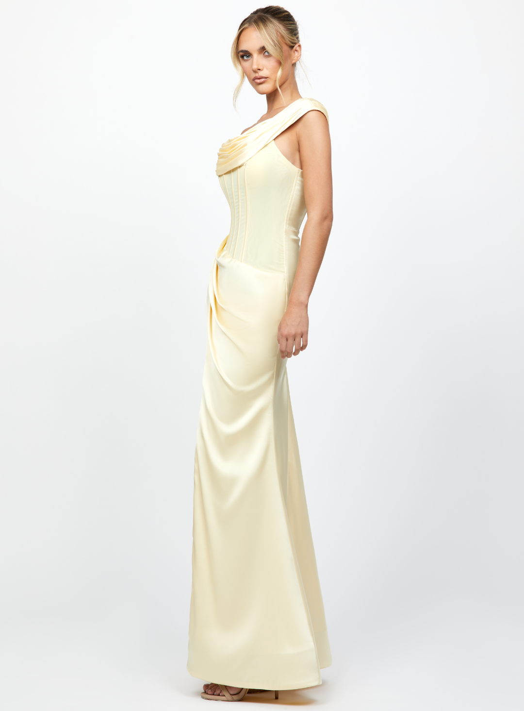 Exclusive Lemon Dallas One Shoulder Gown