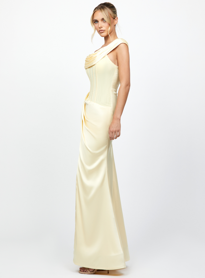 Exclusive Lemon Dallas One Shoulder Gown