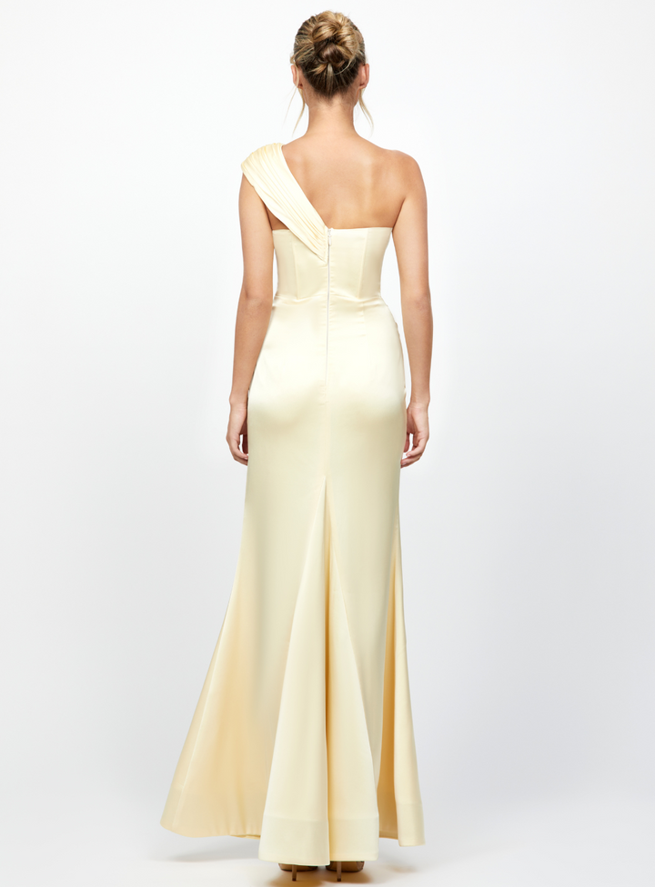 Exclusive Lemon Dallas One Shoulder Gown
