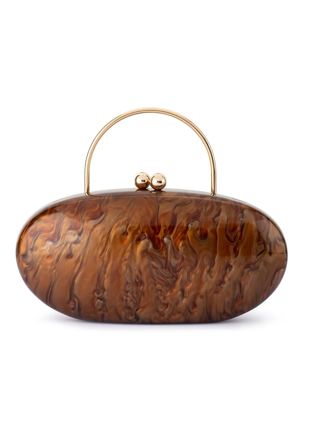 Chocolate Imelda Acrylic Top Handle Bag