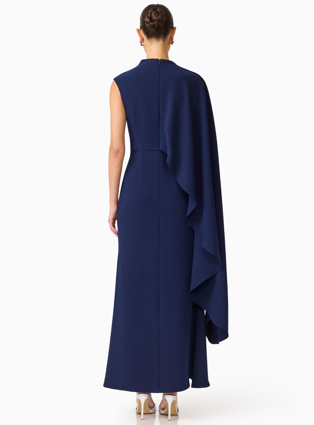 Leonara Asymmetric Cape Maxi Dress