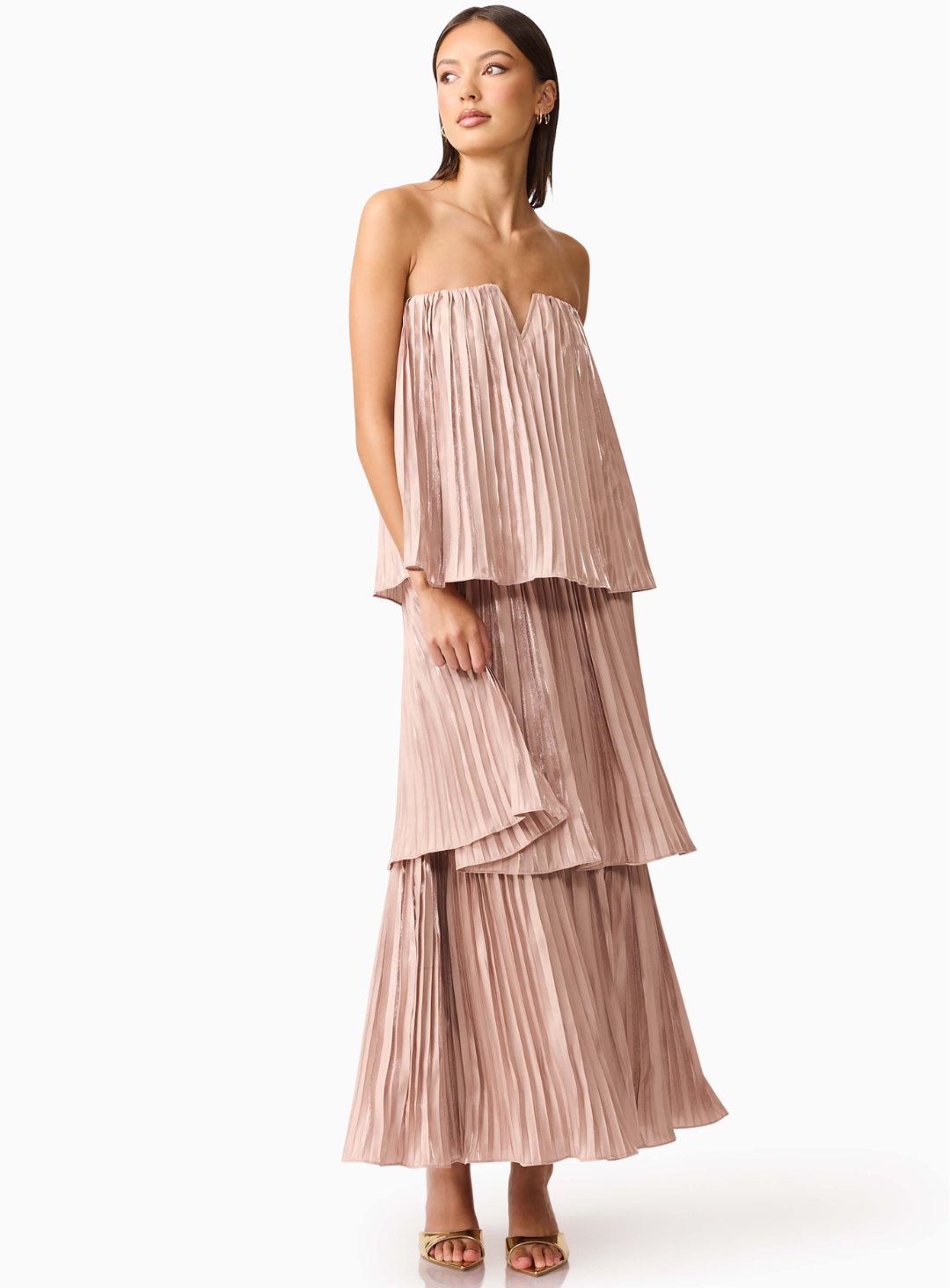 Lison Tiered Strapless Gown