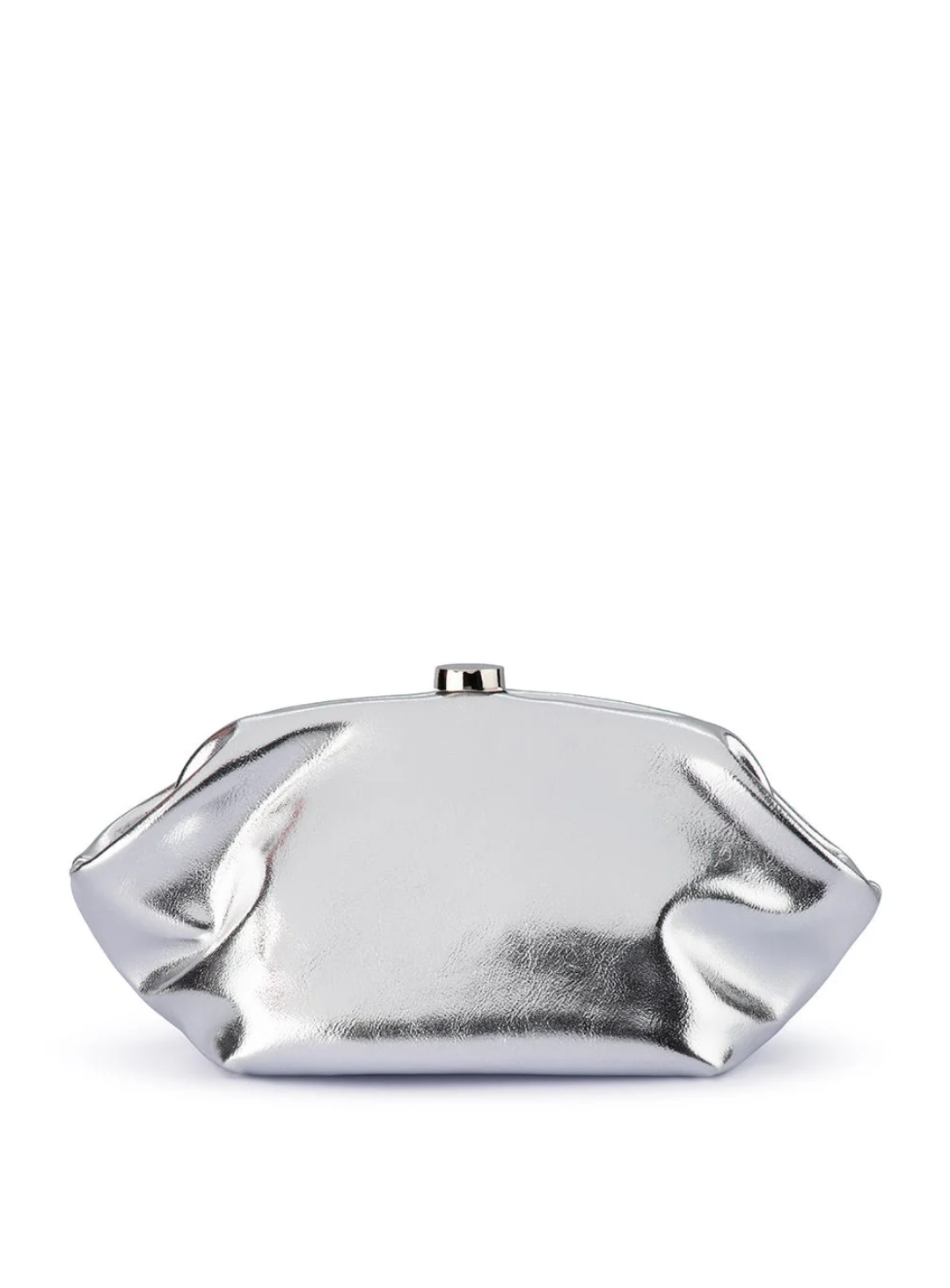 Silver Tally Metallic Clutch
