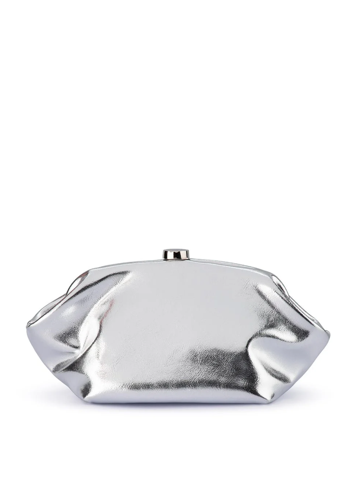 Silver Tally Metallic Clutch