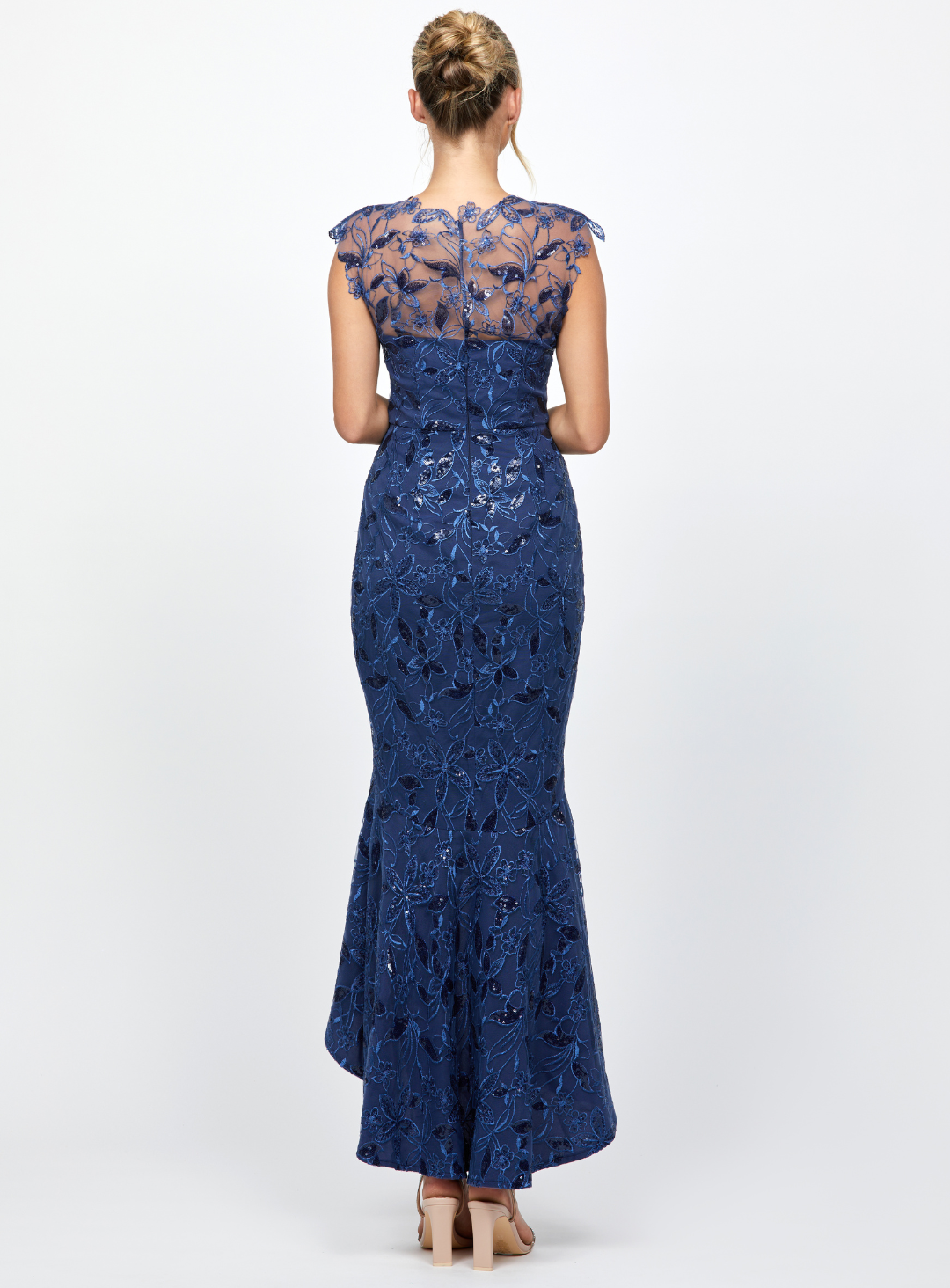 back of the phoebe hi-lo dress by bariano