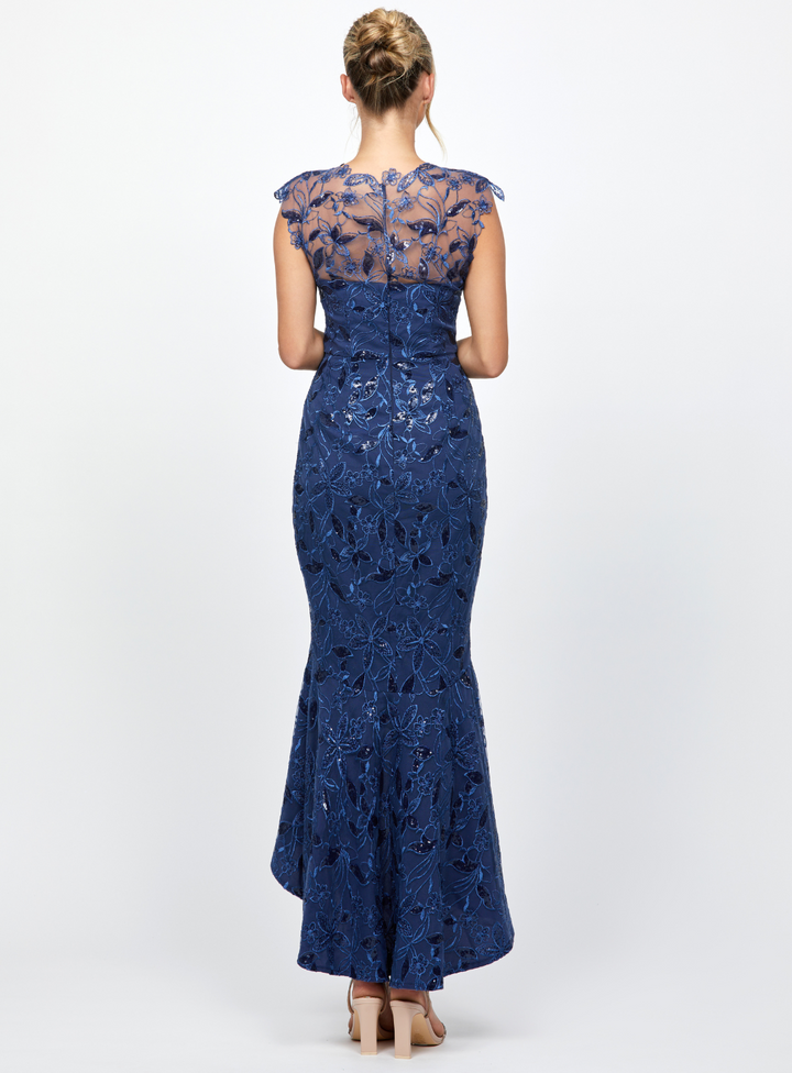 back of the phoebe hi-lo dress by bariano