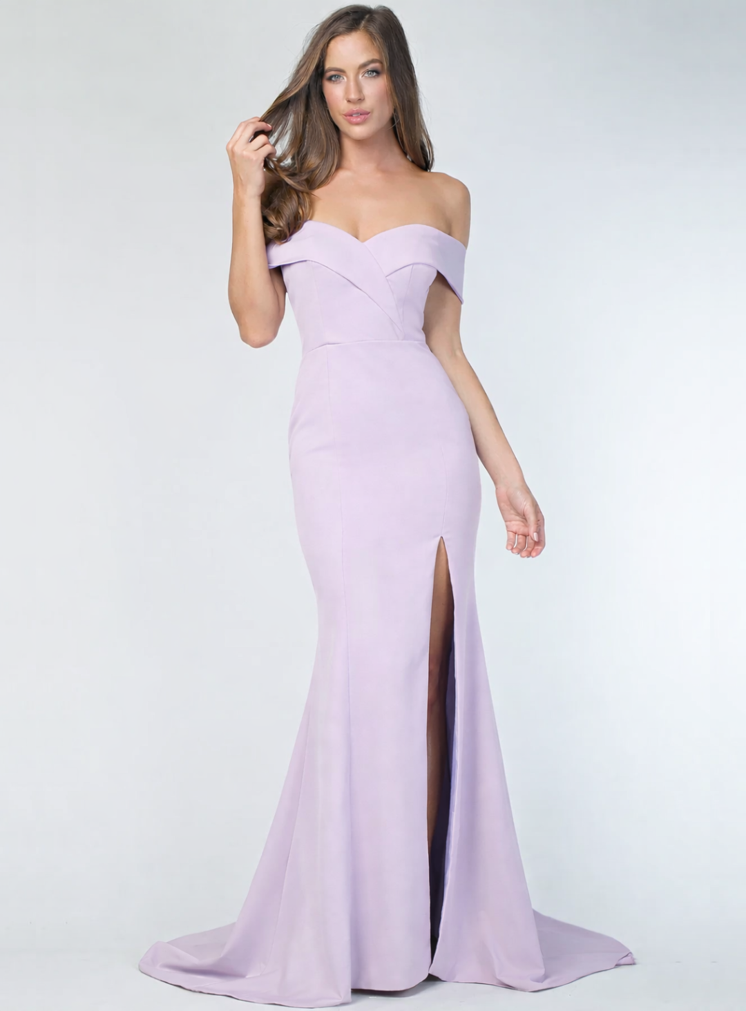 Mauve Gia Off Shoulder Gown
