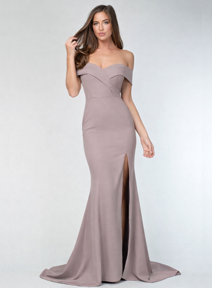 Mink Gia Off Shoulder Gown