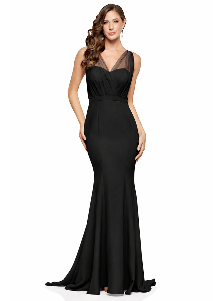 Black Laneese Cross Over Tulle Dress