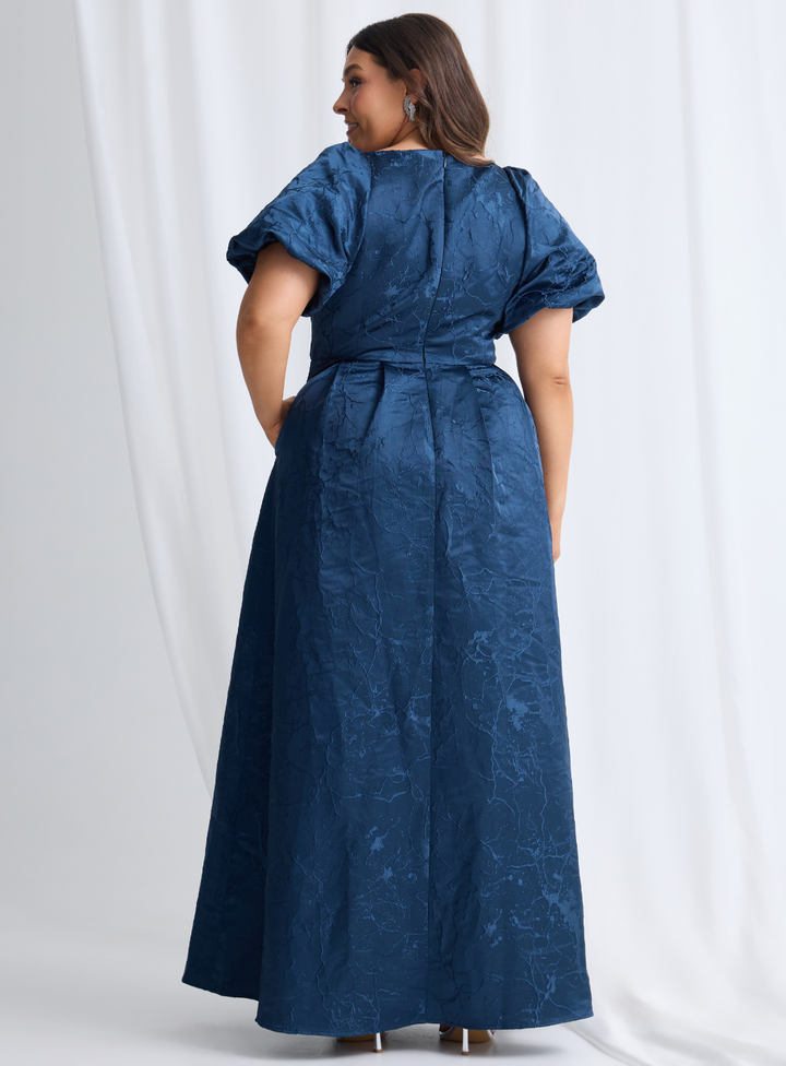 Navy Sophia Puff Sleeve Maxi