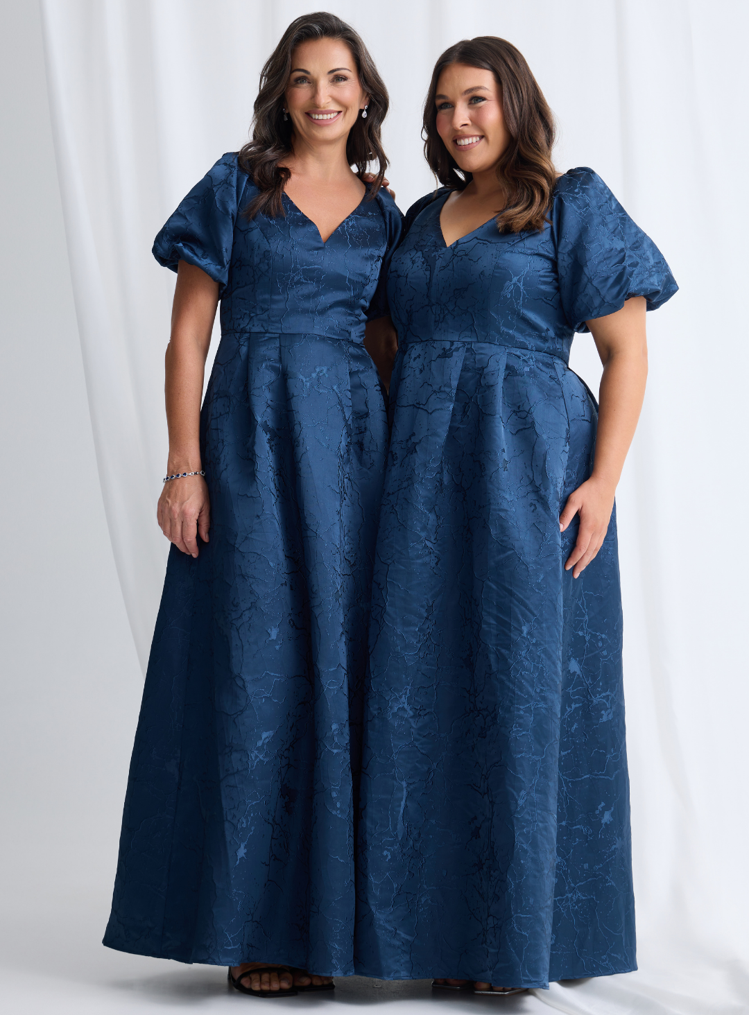 Navy Sophia Puff Sleeve Maxi
