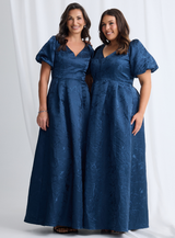 Navy Sophia Puff Sleeve Maxi