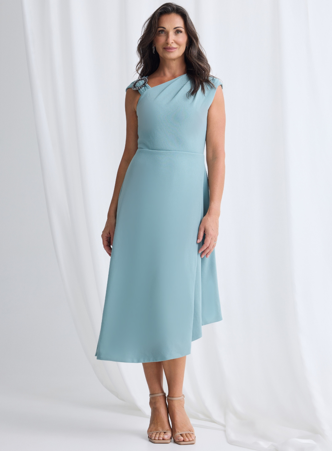 Oriana Asymmetric Flared Midi