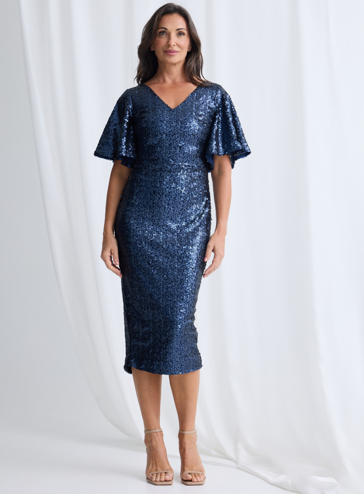 Rose Gold Maz Sequin Midi