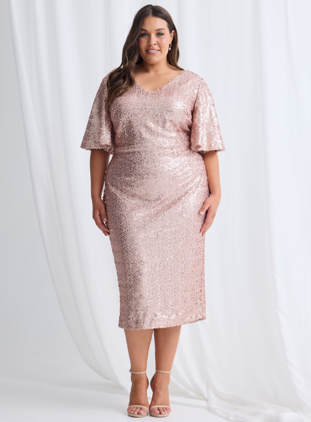 Rose Gold Maz Sequin Midi