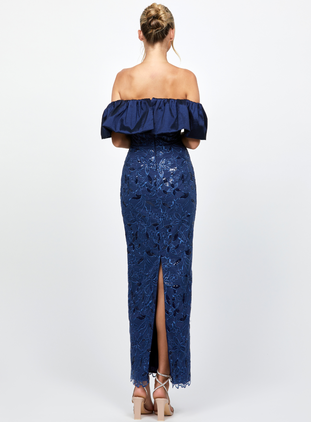 back of the navy anaya midaxi dress by bariano