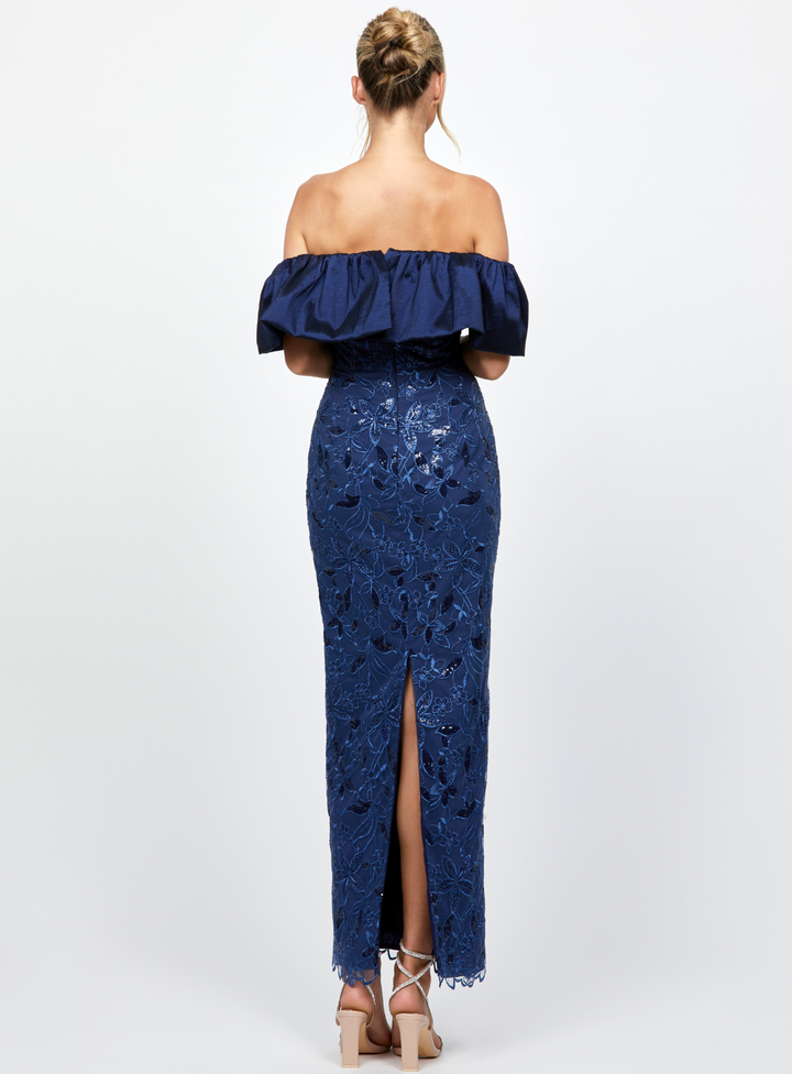 back of the navy anaya midaxi dress by bariano