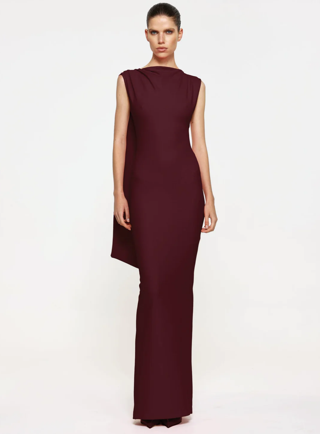 Wine Audrey Gown