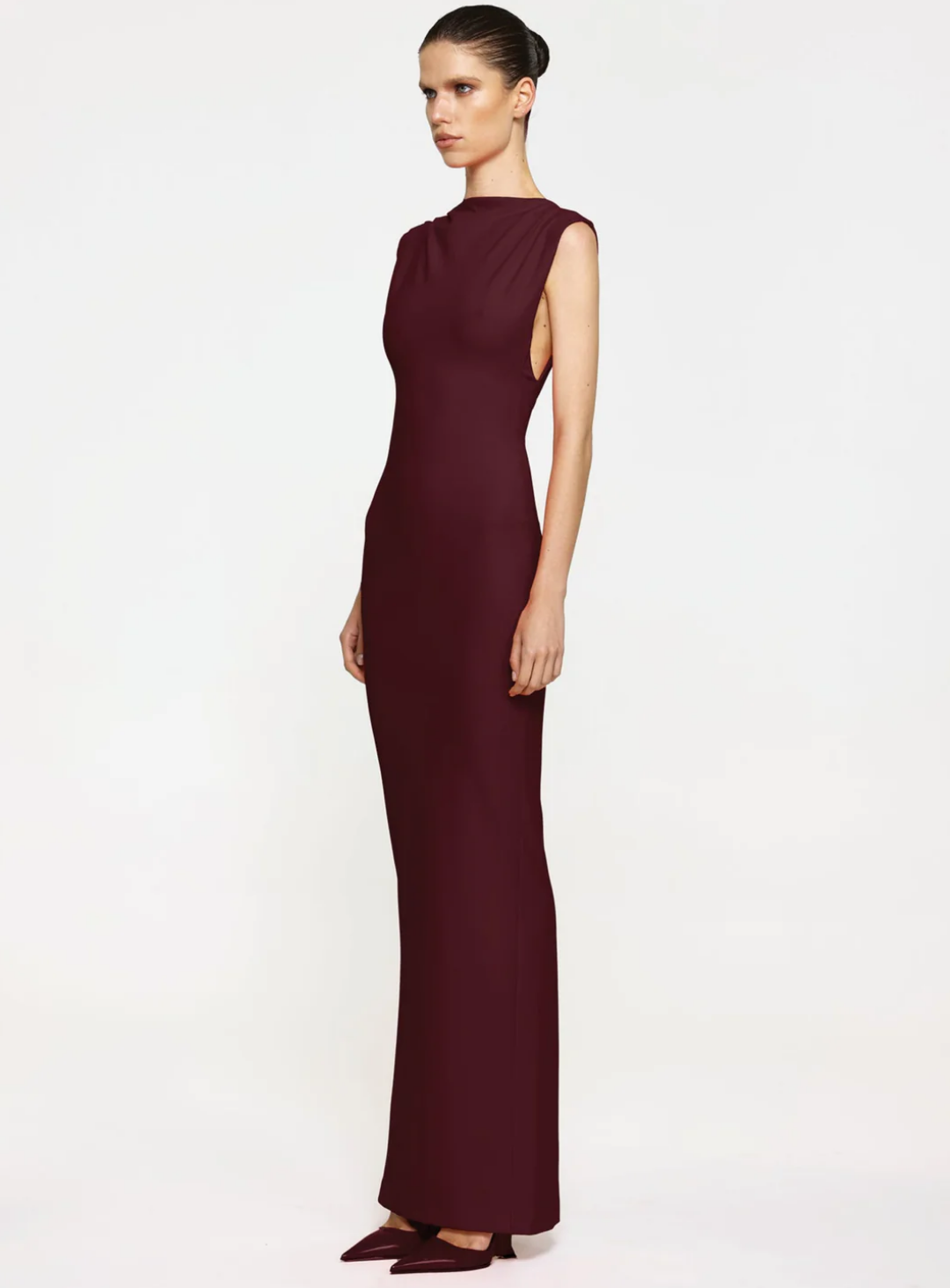 Wine Audrey Gown